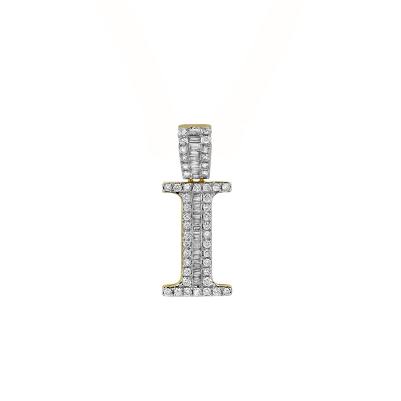 I Initial Diamond Pendant 10K Yellow Gold - 0.60 Carats