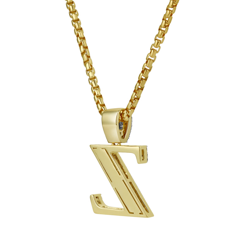 Z Initial Diamond Pendant 10K Yellow Gold - 0.72 Carats