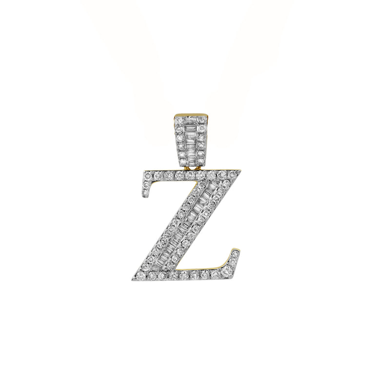 Z Initial Diamond Pendant 10K Yellow Gold - 0.72 Carats