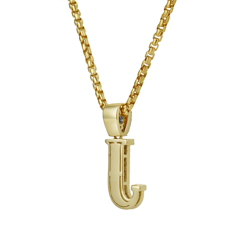 J Initial Diamond Pendant 10K Yellow Gold - 0.59 Carats