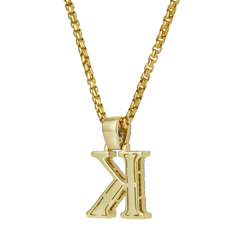 K Initial Diamond Pendant 10K Yellow Gold - 0.81 Carats