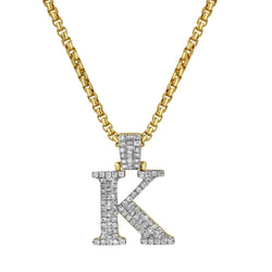 K Initial Diamond Pendant 10K Yellow Gold - 0.81 Carats