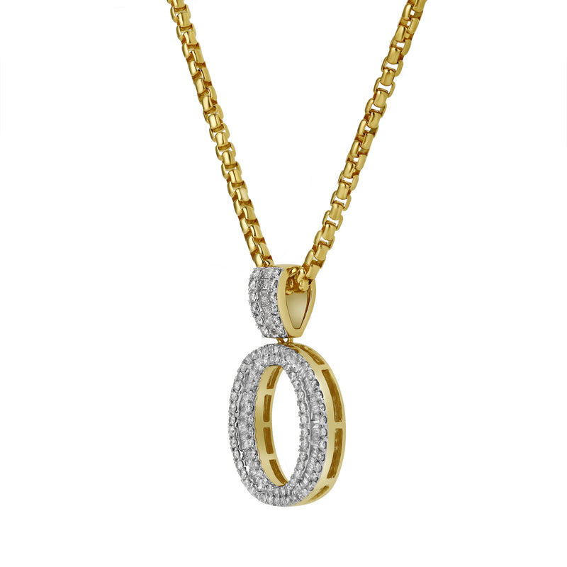 O Initial Diamond Pendant 10K Yellow Gold - 0.81 Carats