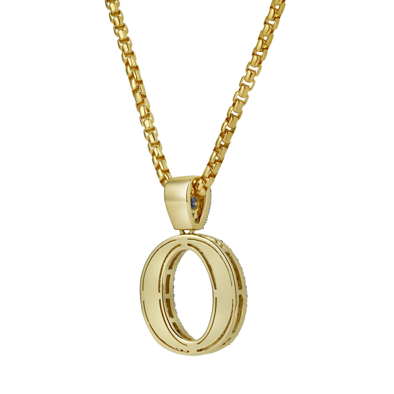 O Initial Diamond Pendant 10K Yellow Gold - 0.81 Carats