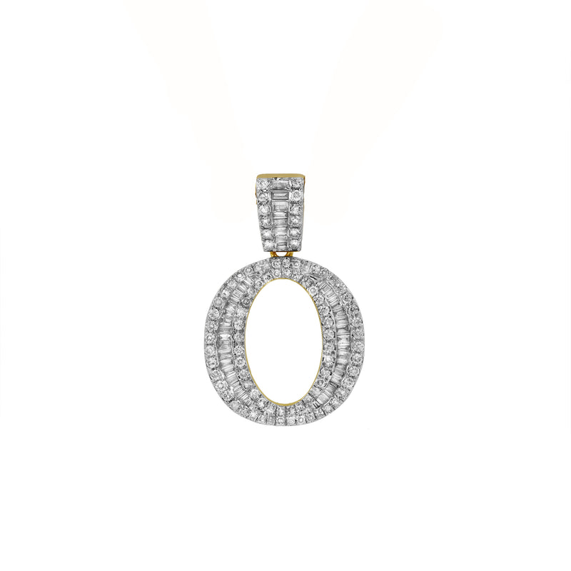 O Initial Diamond Pendant 10K Yellow Gold - 0.81 Carats