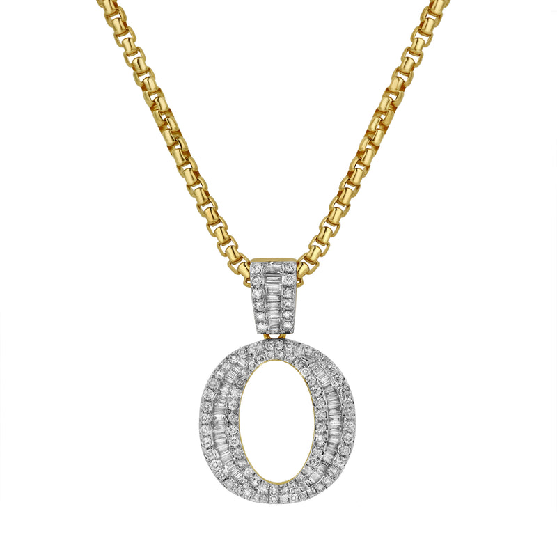 O Initial Diamond Pendant 10K Yellow Gold - 0.81 Carats