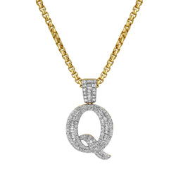 Q Initial Diamond Pendant 10K Yellow Gold - 1 Carat