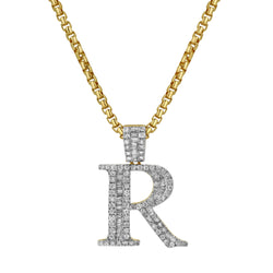 R Initial Diamond Pendant 10K Yellow Gold - 0.86 Carats