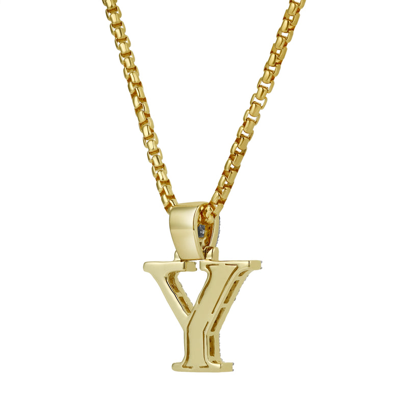 Y Initial Diamond Pendant 10K Yellow Gold - 0.69 Carats