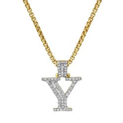 Y Initial Diamond Pendant 10K Yellow Gold - 0.69 Carats