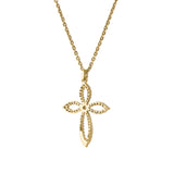 Heaven’s Whisper 10K Yellow Gold  Diamond Cross Pendant – 0.25 Ct