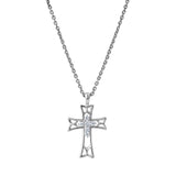 Tranquila 10K White Gold Diamond Cross Pendant – 0.05 Ct