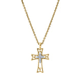Tranquila 10K Yellow Gold Diamond Cross Pendant – 0.05 Ct