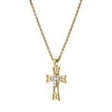 Tranquila 10K Yellow Gold Diamond Cross Pendant – 0.05 Ct
