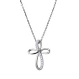Ardent 10K White Gold Diamond Cross Pendant – 0.1 Ct