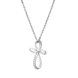 Ardent 10K White Gold Diamond Cross Pendant – 0.1 Ct