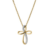 Ardent 10K Yellow Gold Diamond Cross Pendant – 0.1 Ct