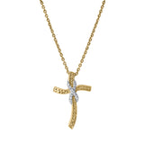 Benedicta 10K Yellow Gold Diamond Cross Pendant – 0.05 Ct