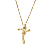 Benedicta 10K Yellow Gold Diamond Cross Pendant – 0.05 Ct