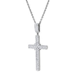 Faithlight 14K White Gold Diamond Cross Pendant – 1.15 Ct