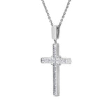 Faithlight 14K White Gold Diamond Cross Pendant – 1.15 Ct
