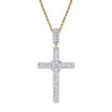 Faithlight 14K Yellow Gold Diamond Cross Pendant – 1.15 Ct