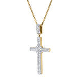 Faithlight 14K Yellow Gold Diamond Cross Pendant – 1.15 Ct
