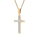 Faithlight 14K Yellow Gold Diamond Cross Pendant – 1.15 Ct