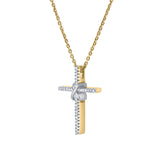 Corvielle Cross 14K Yellow Gold Diamond Pendant – 0.1 Ct