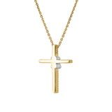 Corvielle Cross 14K Yellow Gold Diamond Pendant – 0.1 Ct