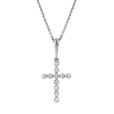 Auralisse Cross 14K White Gold Diamond Pendant – 0.3 Ct