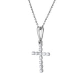 Auralisse Cross 14K White Gold Diamond Pendant – 0.3 Ct