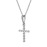 Auralisse Cross 14K White Gold Diamond Pendant – 0.3 Ct
