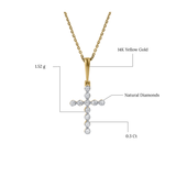 Auralisse Cross 14K Yellow Gold Diamond Pendant – 0.3 Ct