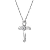 Lightbound 14K White Gold Diamond Cross Pendant – 0.02 Ct
