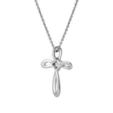 Lightbound 14K White Gold Diamond Cross Pendant – 0.02 Ct