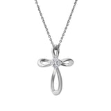 Lightbound 14K White Gold Diamond Cross Pendant – 0.02 Ct
