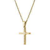 Divine Flow 14K Yellow Gold Diamond Cross Pendant – 0.25 Ct