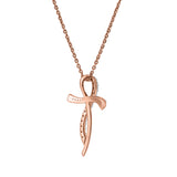 Elarith 14K Rose Gold Diamond Cross Pendant – 0.15 Ct