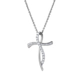 Elarith 14K White Gold Diamond Cross Pendant – 0.15 Ct