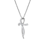 Elarith 14K White Gold Diamond Cross Pendant – 0.15 Ct