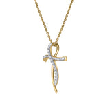 Elarith 14K Yellow Gold Diamond Cross Pendant – 0.15 Ct