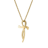 Elarith 14K Yellow Gold Diamond Cross Pendant – 0.15 Ct