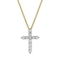 Christian Cross Pommee Diamond Pendant in 10K Yellow Gold