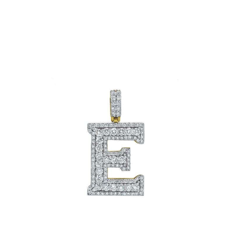 Diamond Letter E -  2.4 (ct. wt.) 14K Yellow Gold Initial Pendant