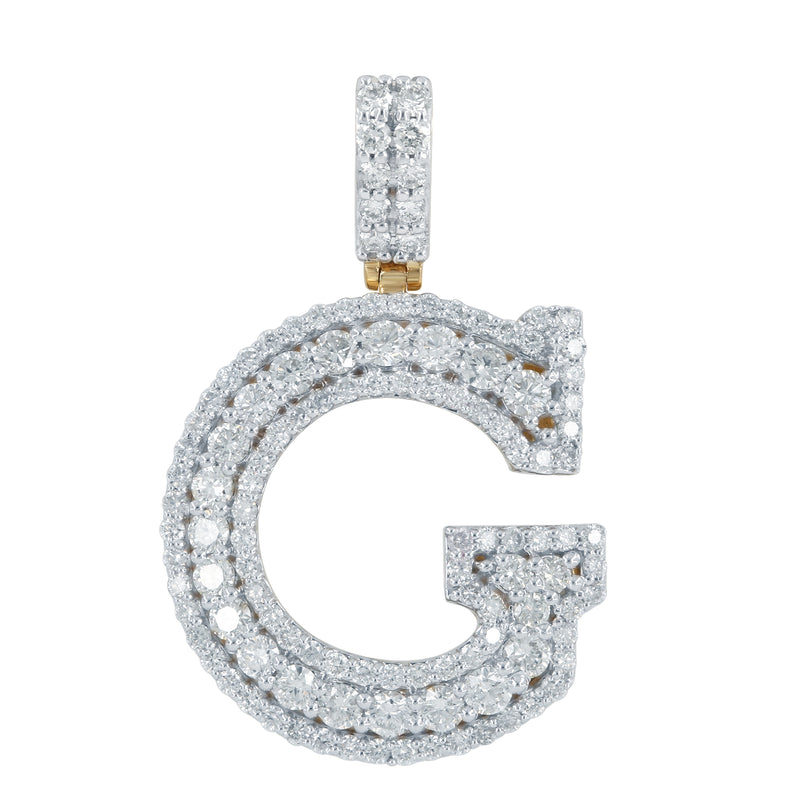 G Initial Diamond Pendant 14K Yellow Gold - 2.37 Carats