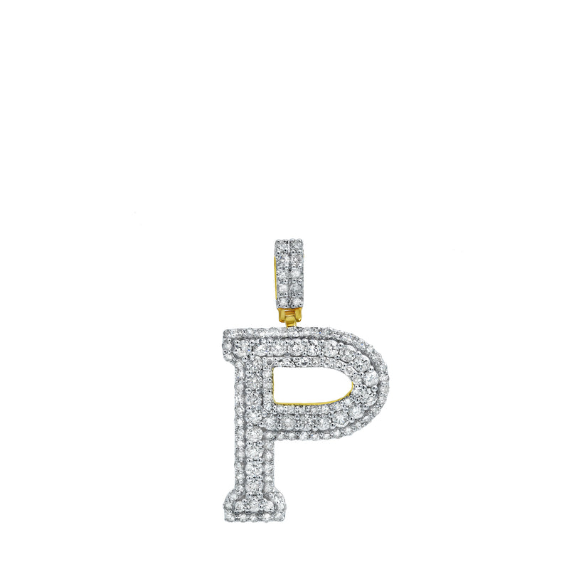 Diamond Letter P -  2.19 (ct. wt.) 14K Yellow Gold Initial Pendant