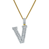 Diamond Initial V - 2.08 (ct. wt.) 14K Yellow Gold Initial Pendant