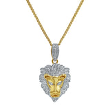 King of the Jungle Diamond 0.09 (ct. wt.) 14K Yellow Gold Lion Head Pendant