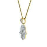 Divine Hamsa Charm Diamond 0.96 (ct. wt.) 14K Yellow Gold Pendant